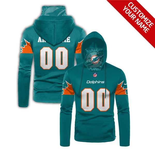 Men's Miami Dolphins Green 2020 Customize Hoodie Mask